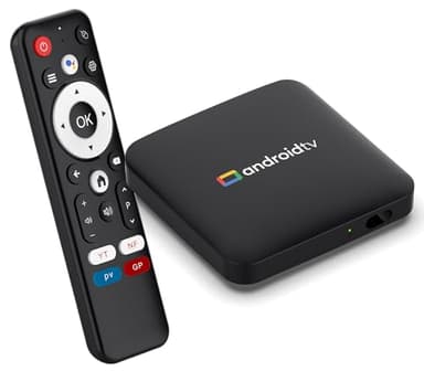 LEFFOT Android TV Box 2025, 2Go RAM + 16Go ROM, 4K Ultra HD Boitier Android TV, Boitier IP-TV avec Commande Vocale, 2.4G & 5G WiFi 4, BT 4.0, 100M Ethernet, Amlogic S905L3 Quad-Core A53