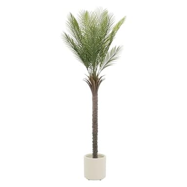 ML-Design Palmier Artificiel 180 cm, Plante Artificielle Grande, Palmier Tropical Artificiel, Fausse Plante en Plastique, Aspect Naturel, Arbre en Pot, Décoration pour Intérieur/Extérieur Salon Bureau