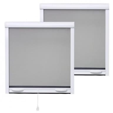 VOLET-MOUSTIQUAIRE Pack ECO de 2 moustiquaires Enroulables ALU H145 cm x L130 cm Blanc