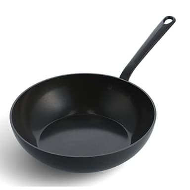 GreenPan Craft Poêle wok 28 cm/3,6 litres en céramique anodisée dure, sans PFAS, sans induction, sans risque pour le lave-vaisselle, sans risque pour le four, noir