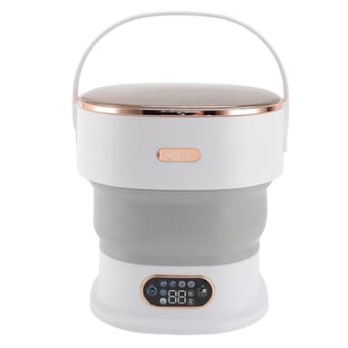 SIXRUN Machine à Laver Portative Compacte, Laveuse et Sécheuse Pliables de 13 L pour la Chambre à Coucher, Faible Consommation (Prise UE)