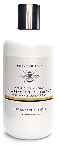 99% Naturel SHAMPOING CLARIFIANT - VINAIGRE CIDRE DE POMME, ALOE VERA, et LAVANDE - 250 ml - de BEES of BRITAIN - Sans Sulfates, Parabènes, Silicone. On Donne 5% de Bénéfices Pour Sauver les Abeilles.