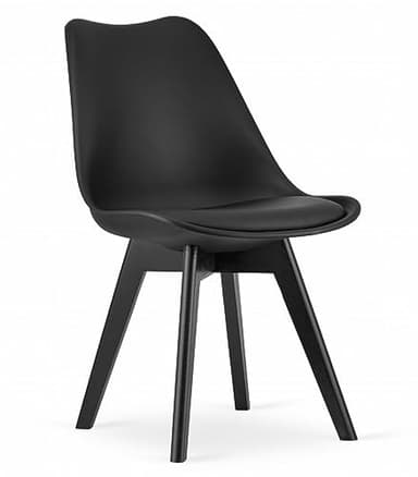 NMK HOME Chaise de Salle à Manger Noire – Chaise Design avec Assise rembourrée en Plastique et Pieds Noirs en polypropylène, Lignes épurées et Style Contemporain