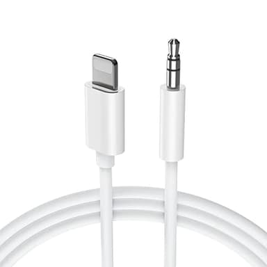 TZONOO Câble Audio Auxiliaire Voiture pour iPhone 12,Auxiliaire Voiture Jack 3,5mm Stéréo Mâle Compatible iPhone 14/13/12/11 Pro Max/Pro/8/8Plus/7 Plus/X/XR, Maison - Blanc(1M)