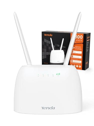Tenda 4G06 Routeur 4G Volte WiFi N300Mbps, Box 4G SIM 4G CAT4 Vitesse Jusqu'à 150Mbps, 2 Antennes Amovibles, Modem 4G avec Port LAN/WAN, Modem 4G SIM sans Configuration, Compatible Tout Opérateur