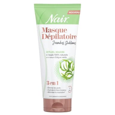 NAIR - Crème Dépilatoire Jambes Sublimes Rituel Marin, Argile 100% d'Origine Naturelle & Extrait d'Algue Verte, Formule 3-en-1, 180 ml