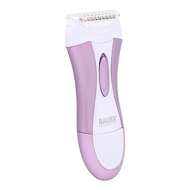 Bauer Professional 38730 Rasoir doux et lisse pour femme Épilation indolore Bras, jambes et bikini Tondeuse à piles Rasage humide et sec Lames en acier inoxydable