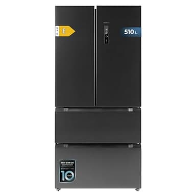 Cecotec Refrigerator French Door Dark 510 L Bolero CoolMarket FD 510 Dark E. 183 cm High, 84 cm Wide, Motor Inverter Plus, Fast Cooling and Fast Freezing, MultiAirFlow, Total NoFrost