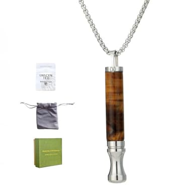 Collier de respiration avec œil de tigre et aromathérapie | Chaîne en acier inoxydable de 70cm Outil de méditation et de pleine conscience pour apaiser,aider au sommeil,soulager l'anxiété et le stress