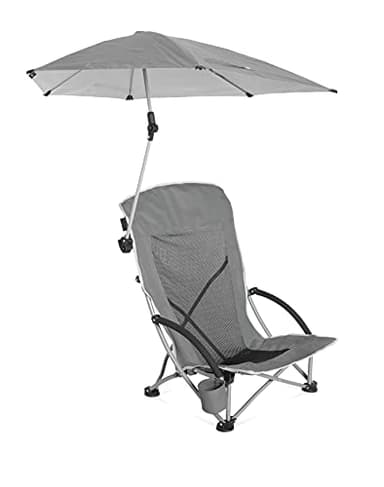 Sport-Brella Chaise de Plage avec Parasol réglable UPF 50+ Gris