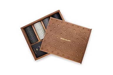 Iron & Glory Ensemble de Poker de Luxe dans Une boîte en Bois de qualité supérieure avec Cartes à Jouer et 100 jetons de Poker personnalisés dans Une boîte de Rangement en Bois