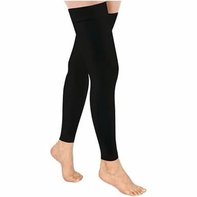 Generisch Bas de contention pour femmes 70 deniers 20 30 mmHg Noir Bas de compression haute compression Chaussettes de compression sans pieds pour femmes et hommes Chaussettes d'équitation, Noir , M