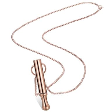 Fiada Collier de Respiration Consciente en Acier Inoxydable de Soulagement d'Anxiété Collier d'Exercices de Respiration Profonde Articles Anti-Stress Méditation (Or Rose, Classique)
