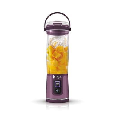 Ninja Blast Blender portable, 530 ml, couvercle résistant aux fuites et bec verseur, mini blender sans fil puissant, rechargeable, smoothies, shakes, mixe fruits et glaçons, violet, BC151EUPR