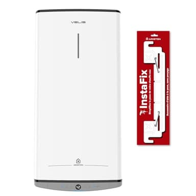 Ariston Velis Evo Dune 80L – Chauffe-Eau Extra Plat Multiposition – 15% d'Économie d'Énergie – Chauffe Rapide – INCLUS : Accessoire de Pose InstaFix