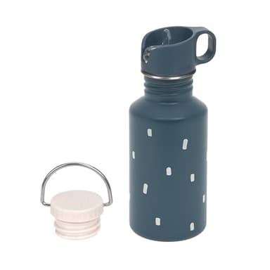 LÄSSIG Gourde en acier inoxydable sans BPA 500ml Enfants Crèche Jardin d'enfants anti-fuite avec bouchon Sport Drinking/Bottle Stainless Steel Happy Prints midnight blue
