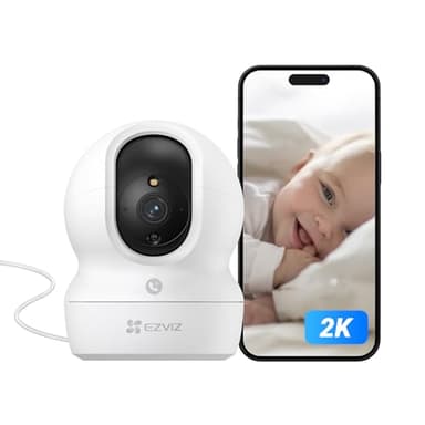 EZVIZ CP1 Pro 2K Caméra Surveillance WiFi Intérieure, Camera Bébé WiFi 2.4Ghz Pan/Tilt à 360 °, Vision Nocturne Intelligente, Suivi Auto, Audio Bidirectionnel, Mode Veille, Compatible avec Alexa