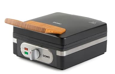 DOMO DO9275W Gaufrier pour 2 gaufres belges – Gaufres XL 4x7 – Revêtement antiadhésif sans PFAS – 1400 W - Revêtement Céramique - Noir