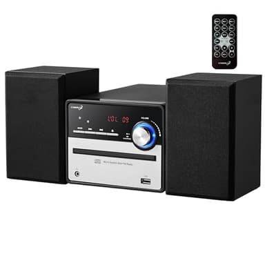 Chaîne de musique HiFi rétro | Système stéréo compact | USB | Sortie ligne | CD/MP3 | Radio FM | 30 emplacements mémoire | Écran LED | Mini chaîne HiFi