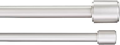 Amazon Basics Tringle à rideaux double extensible avec embouts de fixation, 91 à 183 cm, nickel