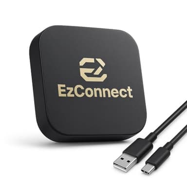 Officiel EZ Connect - Carplay sans Fil avec Youtube/Bein Sports/Canal + pour Apple CarPlay/Android Auto - Bluetooth 5.3 et WiFi 6, sans décalage, Plug and Play, Connexion Automatique.