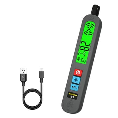 MAXRIENY Détecteur de Gaz Rechargeable Détecteur de Fuite de Gaz Naturel avec Vibration Alarme Visuelle et Sonore Stylo Détecteur de Multigaz pour Maison Butane Propane Camping Car