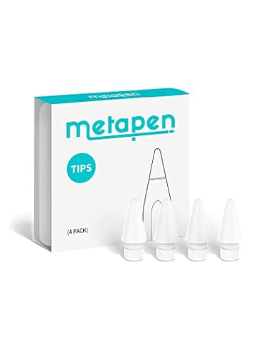 Metapen Lot de 4 Pointes pour Apple Pencil,Embouts Durables de Rechange pour Apple Pencil Pro & 2ème &1ère Génération et Logitech,metapen A8/A11/AIR 8/A14/D1,Pointes de Crayon Très Sensibles (Blanc)