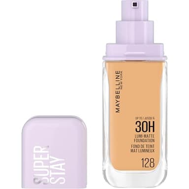 Maybelline New York - Fond de Teint Liquide Longue Tenue - Ultra-Résistant - Fini Mat Lumineux - Enrichi en Acides Aminés - Tous les Types de Peau - Superstay 30H Lumi-Matte - Teinte : 128 - 35ml