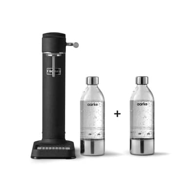 Aarke Carbonator 3, Machine à Soda avec 2 x Bouteilles d'eau (800ml), Finition Noir mat