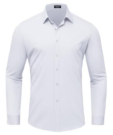 Mauro Kane Chemise Homme sans Repassage Manches Longues Fiber de Bambou Boutonnée Business Habillées Formelle Regular Fit
