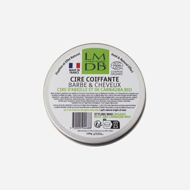 La Maison du Barbier - Cire Coiffante Barbe et Cheveux 2-en-1 Bio - Cire d’Abeille et Carnauba Bio - Ecocert, 99% d’Ingrédients d’Origine Naturelle - Fabrication Française - 100 gr