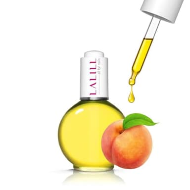 LALILL Nail Cuticle Oil 75ml - Huile de pêche pour le soin des ongles - Huile de soin des cuticules - SPA Manucure Mains Nail Design - Vegan - Avec Pipette