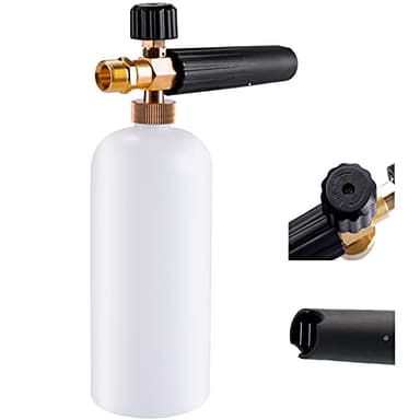 Lance à mousse pour lavage de voiture avec buse de pulvérisation réglable, flacon distributeur de savon de 1 l et adaptateur de filetage mâle with M22/M14 Thread Nozzle pour KRANZLE,Himore etc