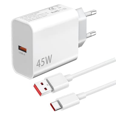 45W Chargeur Rapide avec Cable pour Xiaomi 14 15 13 Lite/14T 14C/13 Pro/13T 12T/12/11T 10T,Redmi Note 14 13 12 Pro/11/10 11S 10S,Poco X7 X6 X5 F7 F5 M7 M6 M5S,C75 C65 Turbo Charge
