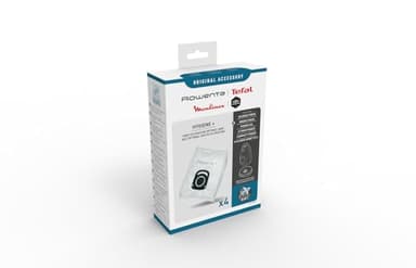 Rowenta Lot de 4 sacs Hygiène+, Compatibles avec les aspirateurs traineau Compact Power, Power XXL, Silence Force, X-Trem Power ZR200520 Blanc