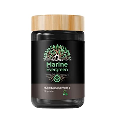 NatuRise® Omega 3 Vegan - Huile d'algues - 1124mg DHA & EPA - Hautement dosé - 60 capsules - Testé en laboratoire - Forme triglycéride - Sans carraghénanes - Verre UV