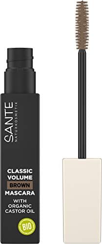 SANTE Naturkosmetik Classic Volume Mascara 02 Brown - Mascara marron pour un volume complet, un élan et une définition - Avec cires naturelles et huile de ricin bio - Vegan - 8 ml