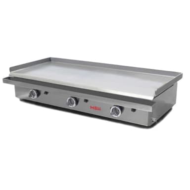 MBH - Plancha à gaz professionnelle pour bar et restaurant 100 cm 3 brûleurs. Plancha à gaz pour cuisine industrielle hôtellerie