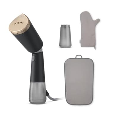 Philips Défroisseur à Main 5000 Séries - Steamer 1300W, Vapeur 24g/min, Réservoirs 120ml & 200ml, prêt en 35sec, réglages Eco & Max, Pochette & gant, Léger 720g, gris anthracite (STH5030/80)