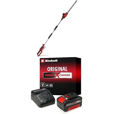 Einhell Taille-haie télescopique sans Fil GC-HH 18/45 Li T-Solo Power X-Change (li-ION, 18 V, poignée Principale orientable, Bloc Moteur inclinable sur 7 Positions) avec Chargeur et Batterie 4,0Ah