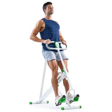 Sunny Health & Fitness Row-N-Ride - Appareil d'entraînement pour fessiers et Cardio Complet, Appareil d'exercice Vertical Row-N-Ride Vert - NO 077G