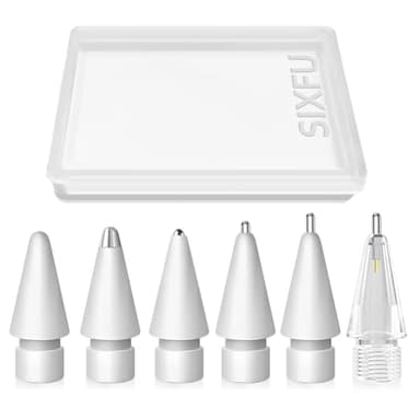 SIXFU Lot de 6 embouts de rechange pour Apple Pencil, plusieurs pointes durables pour iPad Pro/Apple Pencil Pro/USB-C/1ère génération/2ème génération