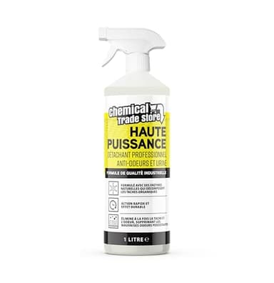 Chemical Trade Store - Éliminateur d’Odeurs et d’Urine Professionnel 1 L - Nettoyant Enzymatique pour Animaux et Maison - Supprime les Taches et les Mauvaises Odeurs sur Tapis, Tissus et Sols Durs