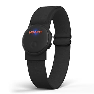 moofit HW401 Cardiofrequencemetre Brassard Rechargeable, Support Bluetooth/Ant+, Étanche IP67 Capteur Fréquence Cardiaque Poignet Fonctionne avec Wahoo, Strava, Elite HRV