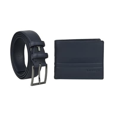 Lancetti Coffret Cadeau Homme Ceinture Doublure en Cuir et Extérieur PU, Portefeuille en Cuir Véritable
