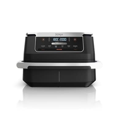 Ninja FlexDrawer Friteuse sans huile, Petite friteuse à air, double bac, compartiment 6,6L, appareil de cuisine multifonction 6-en-1, modes Air Fry/Roast/Bake, compatible lave-vaisselle, noir AF550EU