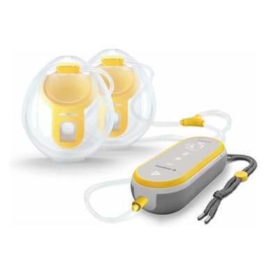 Medela tire-lait électrique double Freestyle Hands-Free avec collecteurs de recueil portables, 3 parties à nettoyer, rechargeable, collecteurs adaptables au soutien-gorge d'allaitement