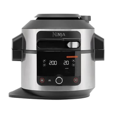 Ninja Foodi Multicuiseur avec SmartLid, 11 en 1, 6L, Autocuiseur Multifonction, Cuisson sous pression, Air Fryer, Friteuse à air, Vapeur combinée, Mijoteuse, Griller, Cuire, Acier inoxydable, OL550EU