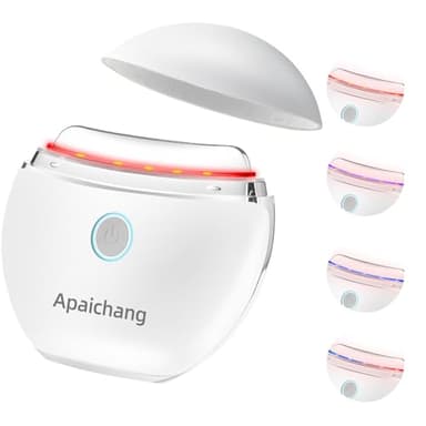 Gua sha Visage,Apaichang Appareil Anti-Rides Visage EMS Gua Sha - Massage Facial Électrique 4 Modes (Vibration/Chaleur/Lumières) Lifting & Anti-Âge