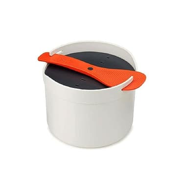Joseph Joseph - M Cuisine - Cuiseur à Riz pour Micro-ondes, multifonction, Capacité 2 litres, avec instructions de cuisson, pierre / orange